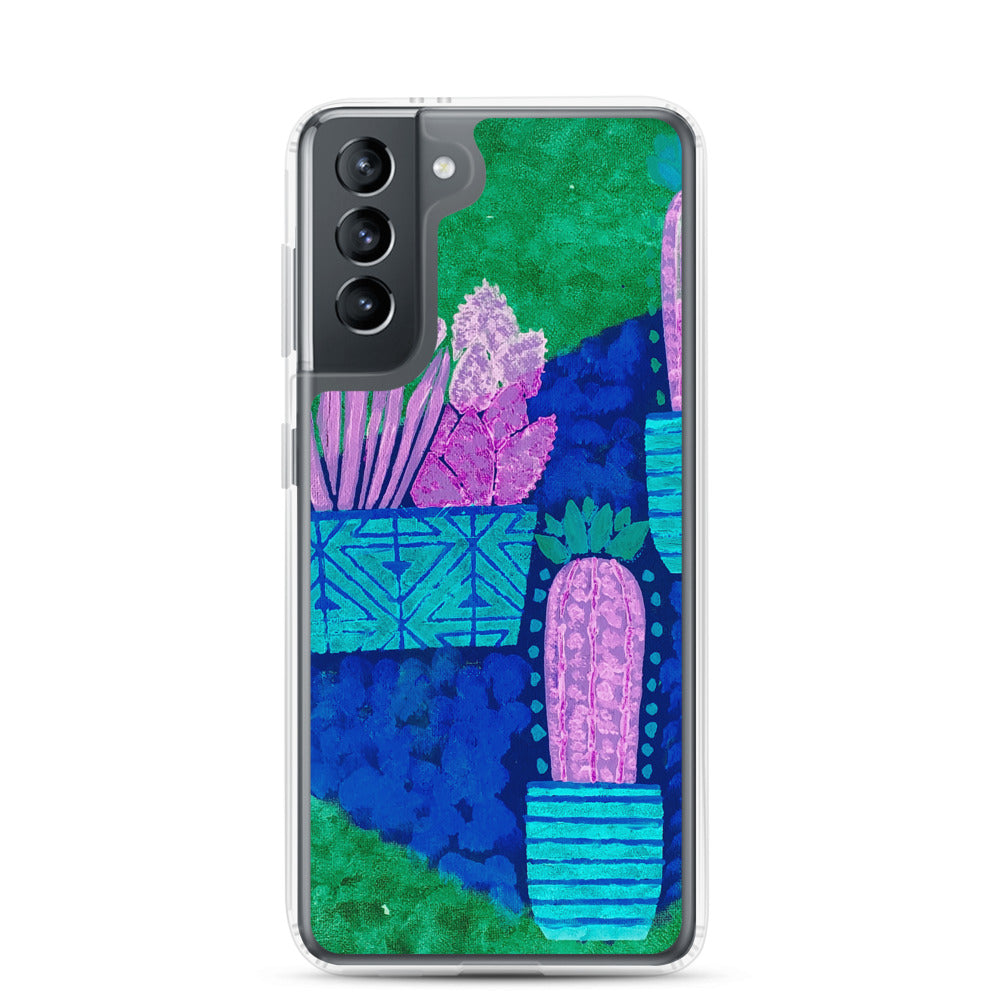 Cacti blue green Samsung Case