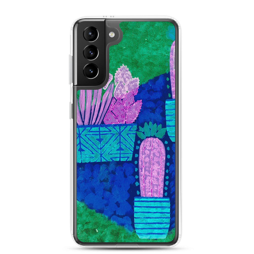 Cacti blue green Samsung Case