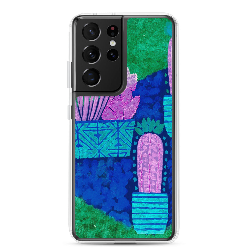 Cacti blue green Samsung Case