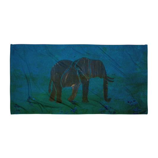 Bluegreen Elephant Design Towel