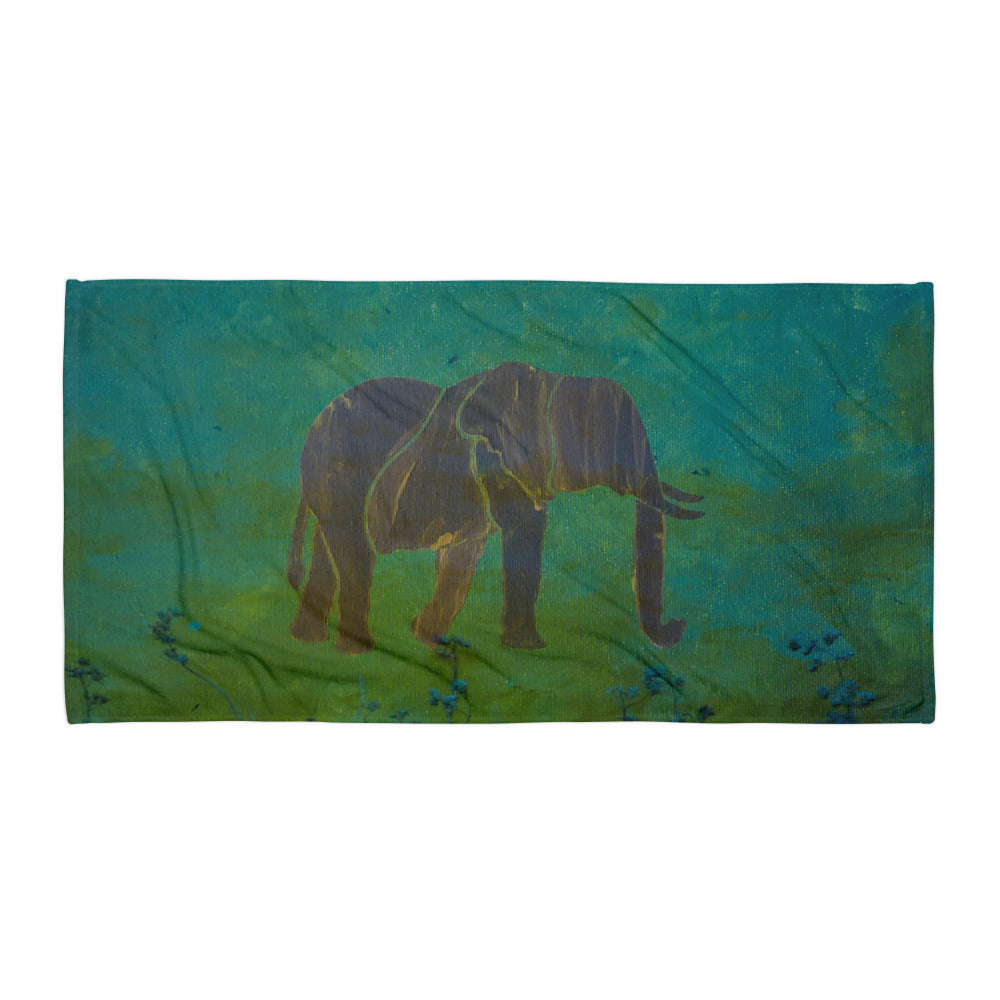 Bluegreen Elephant Design Towel