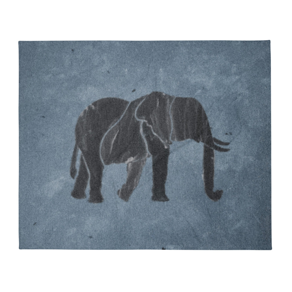 Blue Elephant Throw Blanket