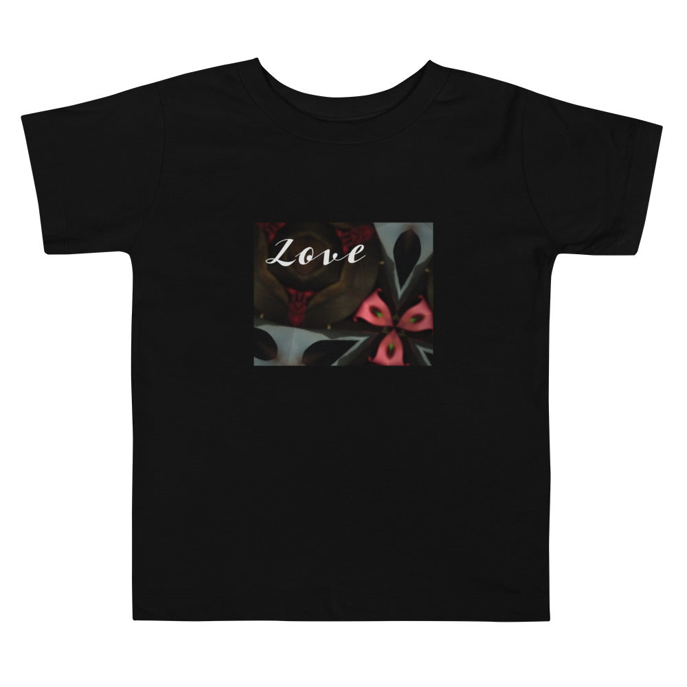 Pink & Black "Love: Toddler Short Sleeve Tee