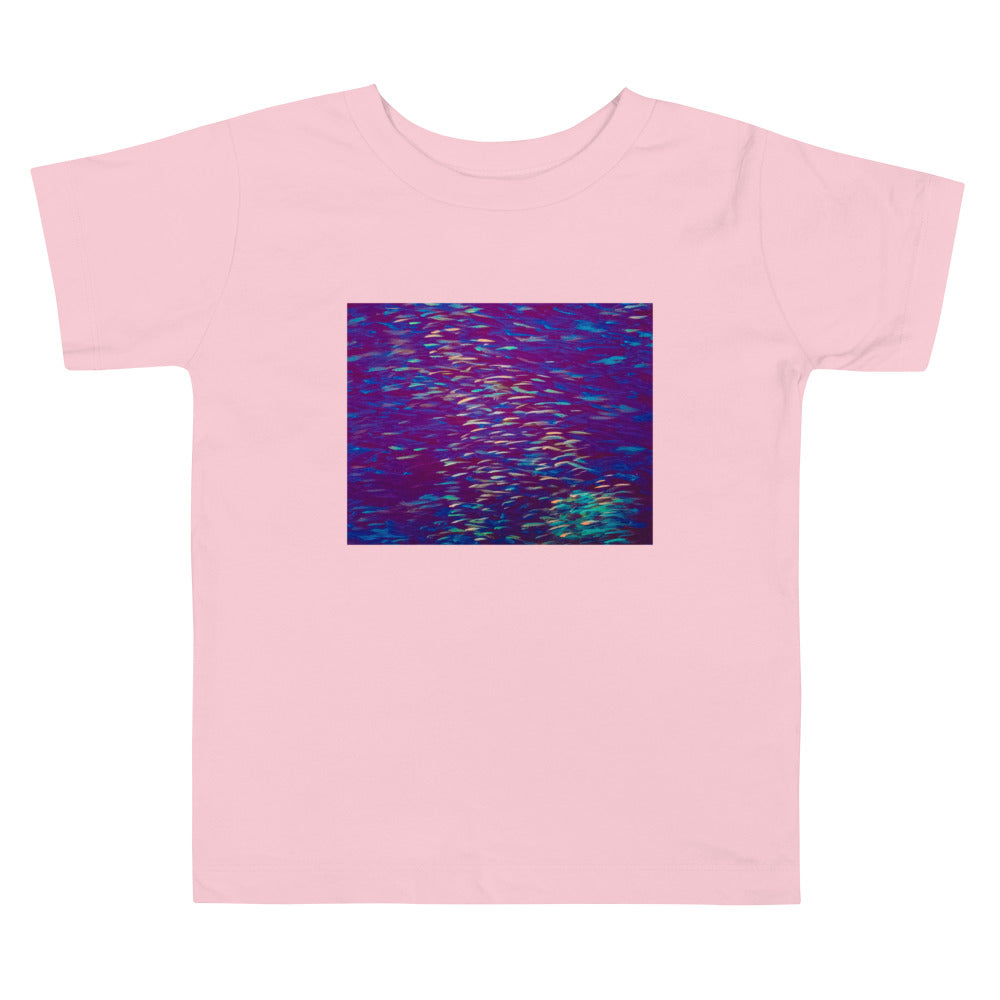 Fish Multicolor Purple Toddler Short Sleeve Tee