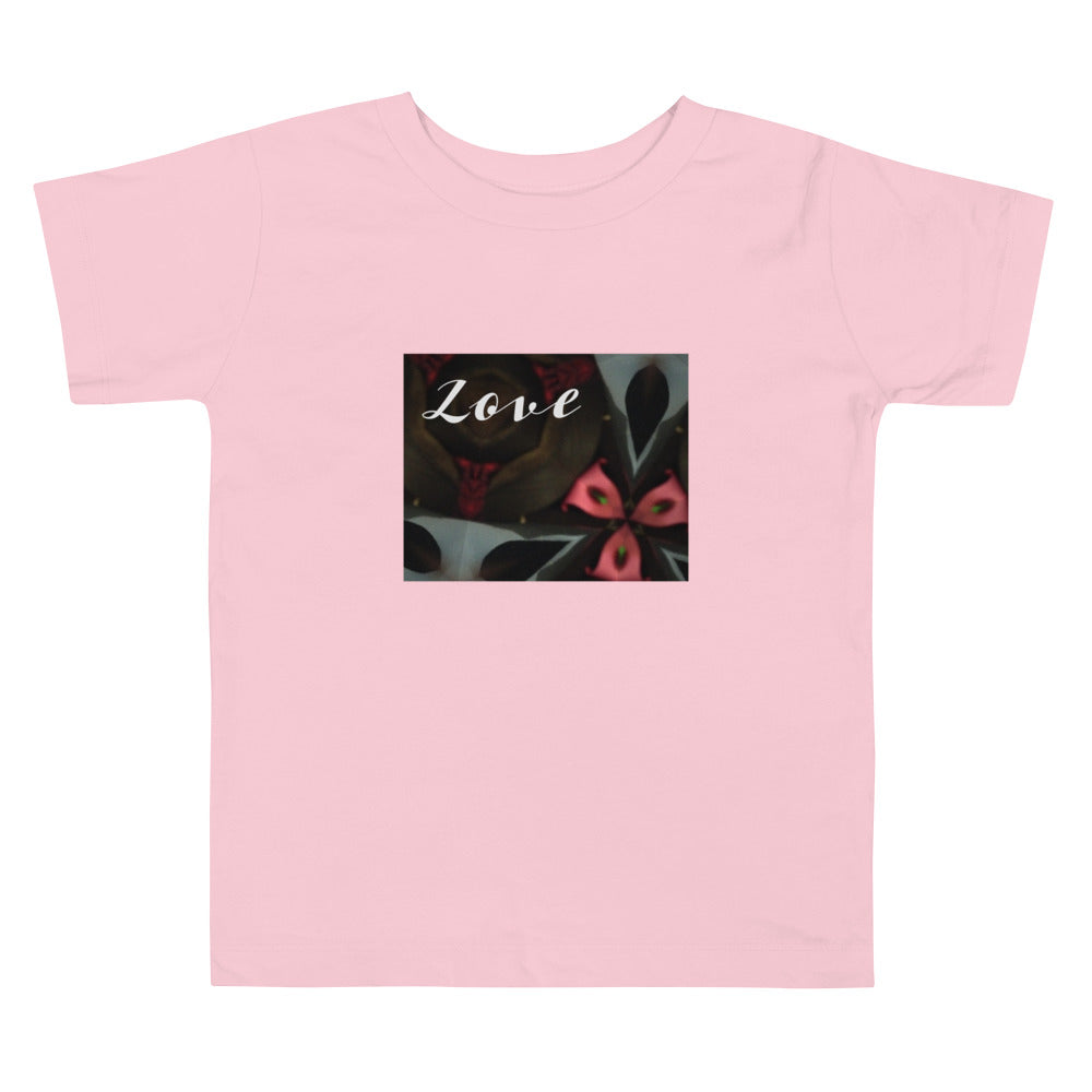 Pink & Black "Love: Toddler Short Sleeve Tee