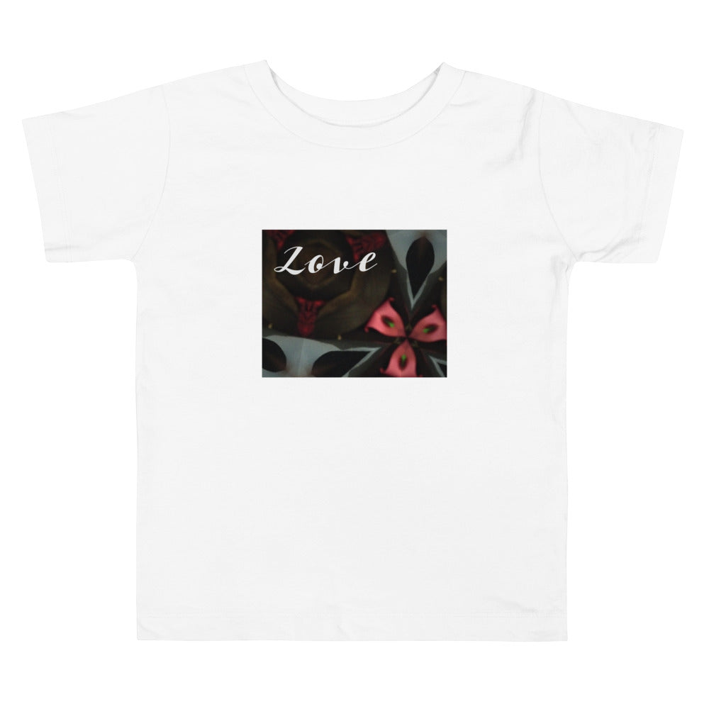 Pink & Black "Love: Toddler Short Sleeve Tee