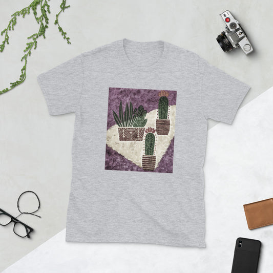 Cacti purple Short-Sleeve Unisex T-Shirt