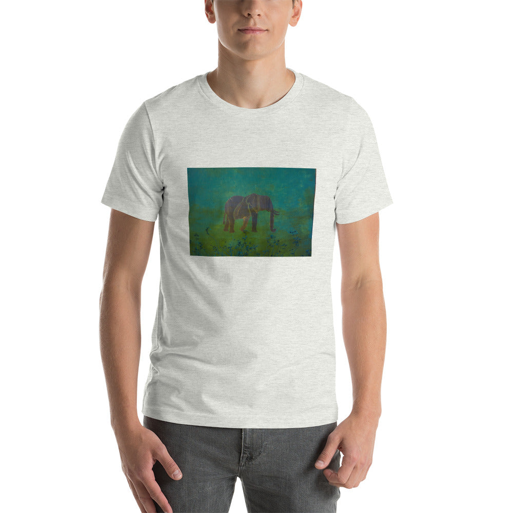 Bluegreen Elephant Design Short-Sleeve Unisex T-Shirt