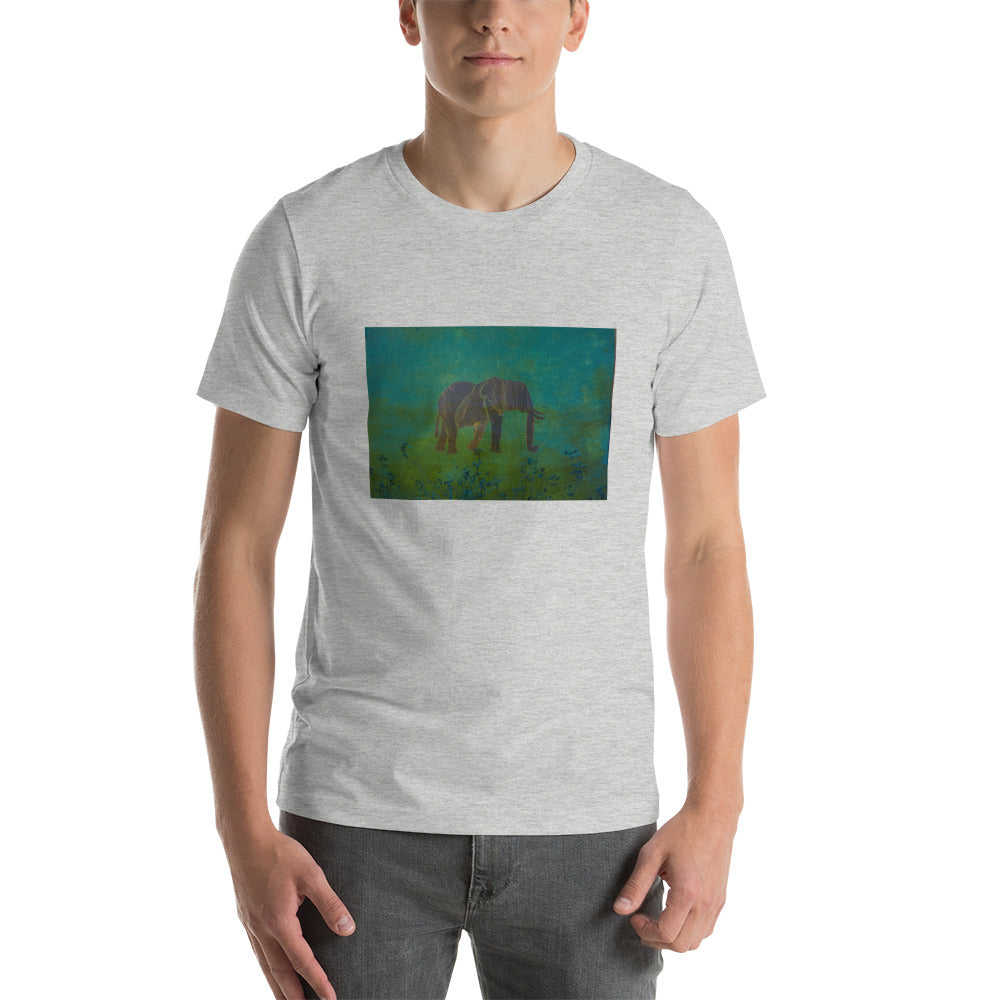 Bluegreen Elephant Design Short-Sleeve Unisex T-Shirt