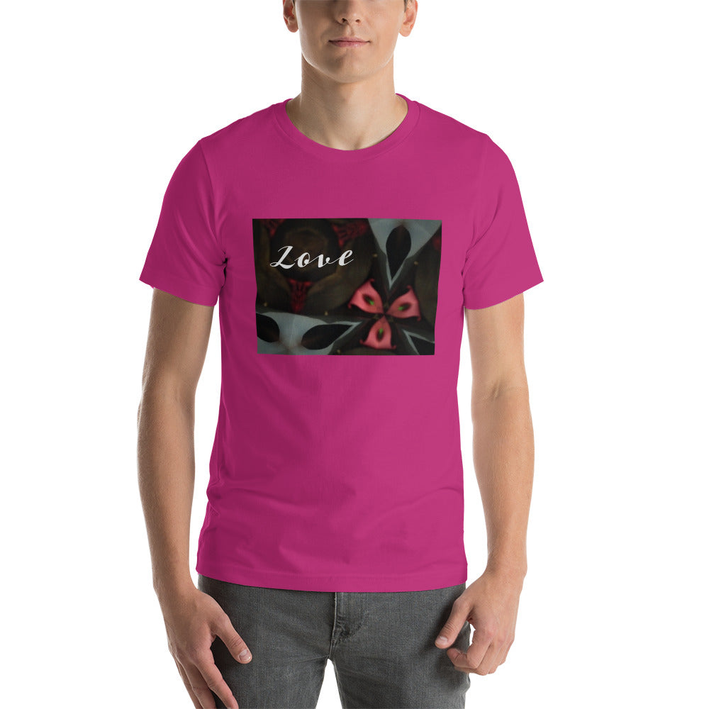 Pink & Black "Love" Short-Sleeve Unisex T-Shirt