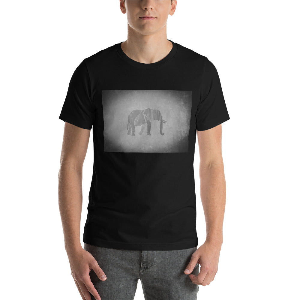 Black and White Elephant Short-Sleeve Unisex T-Shirt