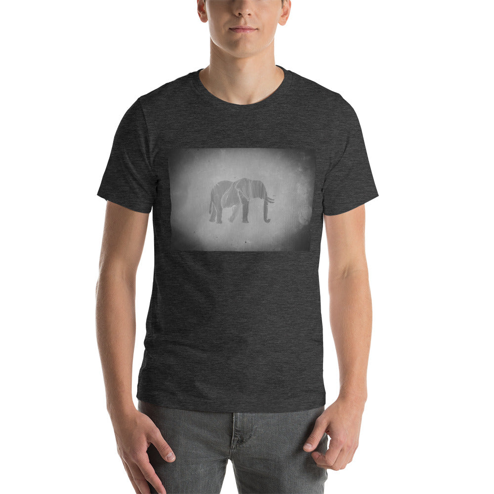 Black and White Elephant Short-Sleeve Unisex T-Shirt