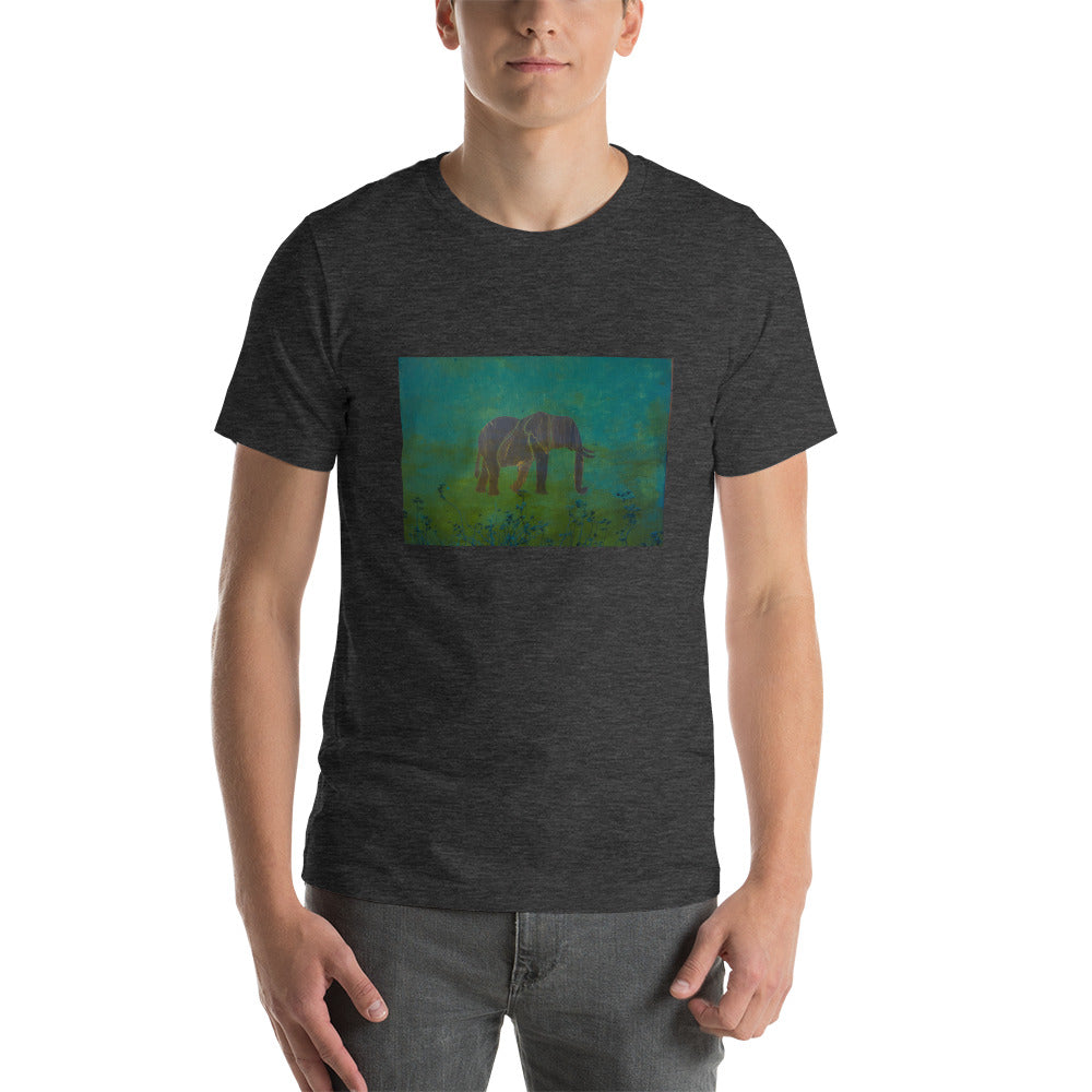 Bluegreen Elephant Design Short-Sleeve Unisex T-Shirt