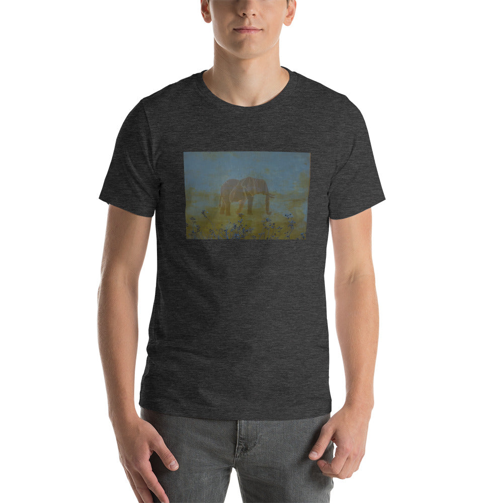 Blue Elephant Design Short-Sleeve Unisex T-Shirt