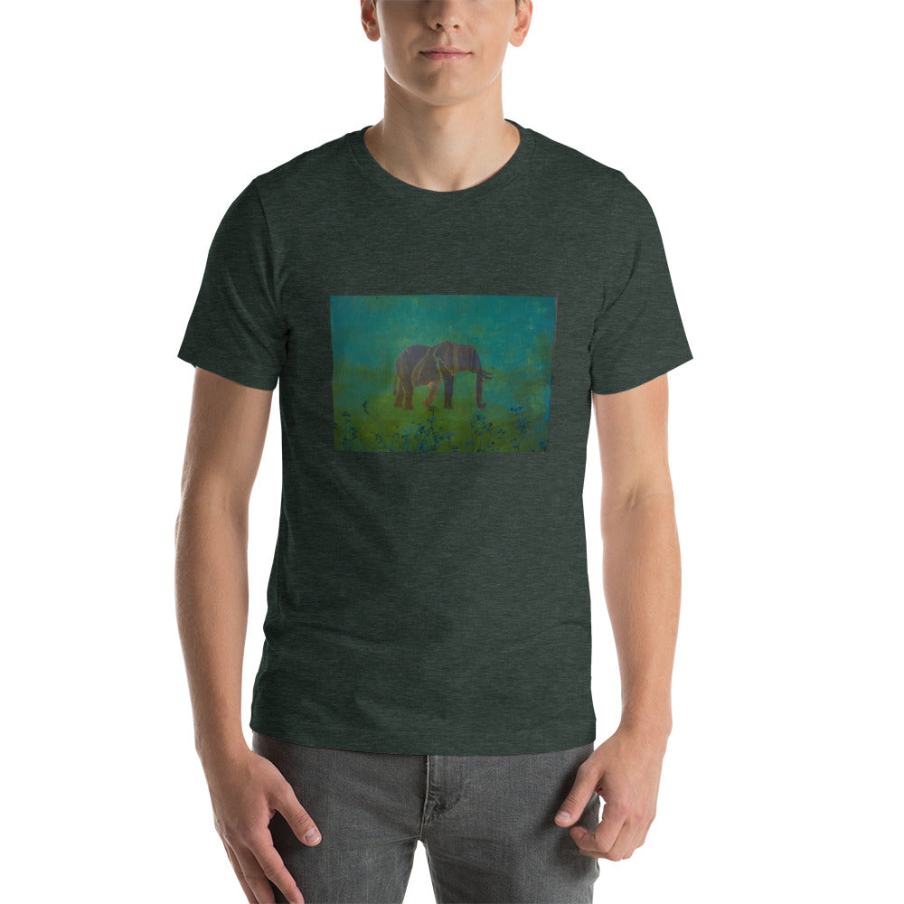 Bluegreen Elephant Design Short-Sleeve Unisex T-Shirt