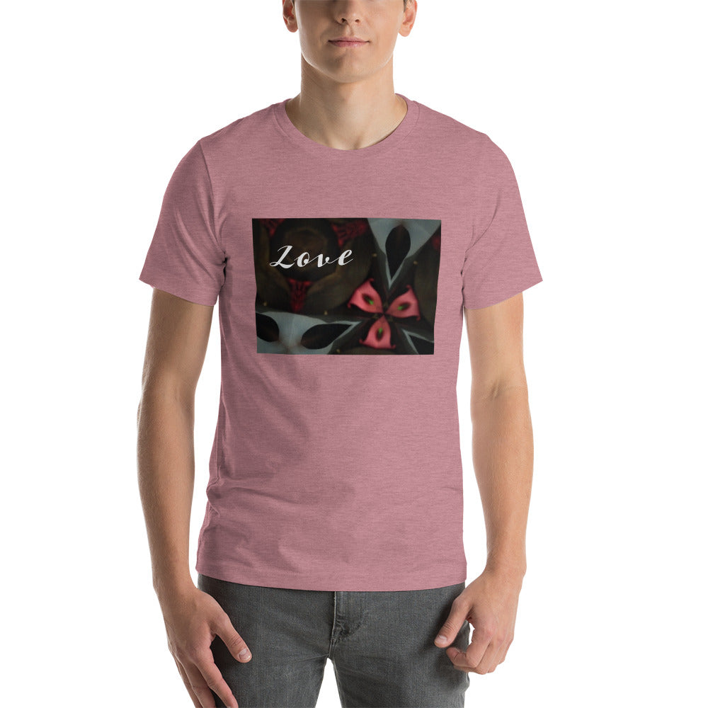 Pink & Black "Love" Short-Sleeve Unisex T-Shirt