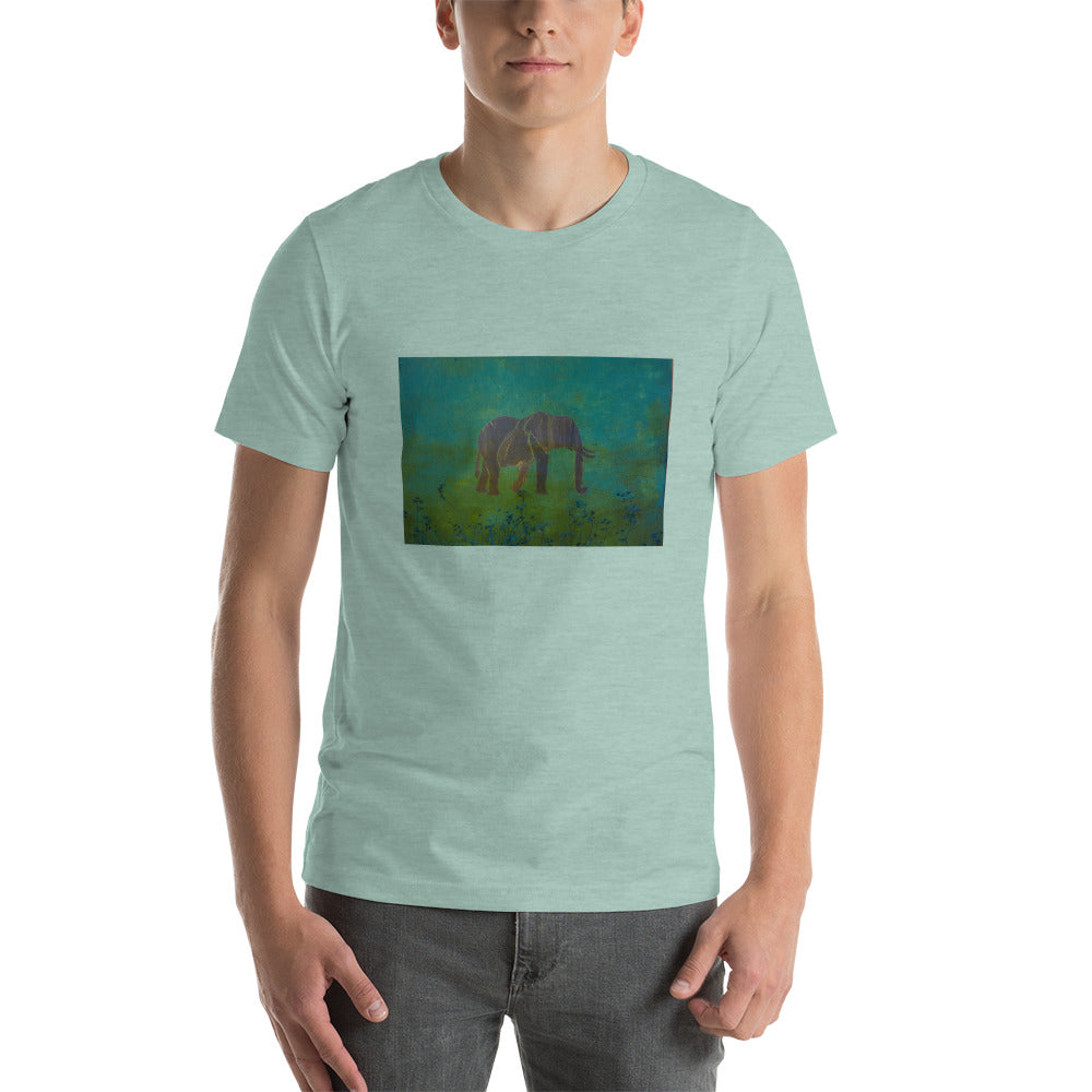 Bluegreen Elephant Design Short-Sleeve Unisex T-Shirt