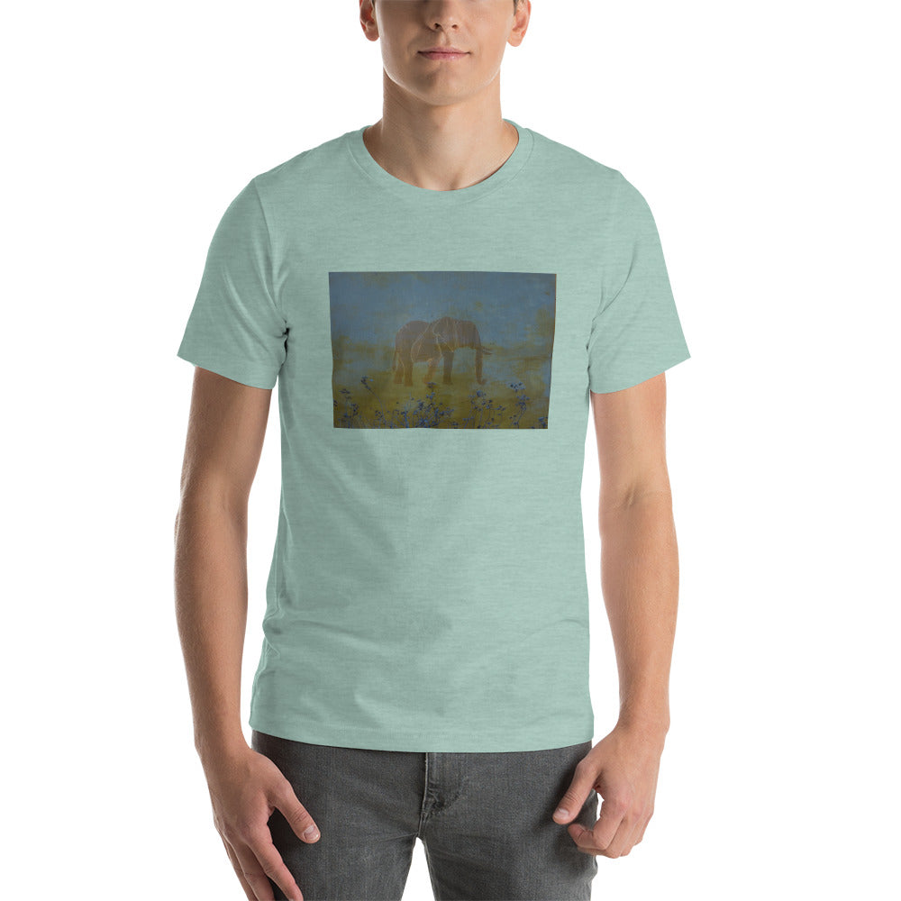 Blue Elephant Design Short-Sleeve Unisex T-Shirt