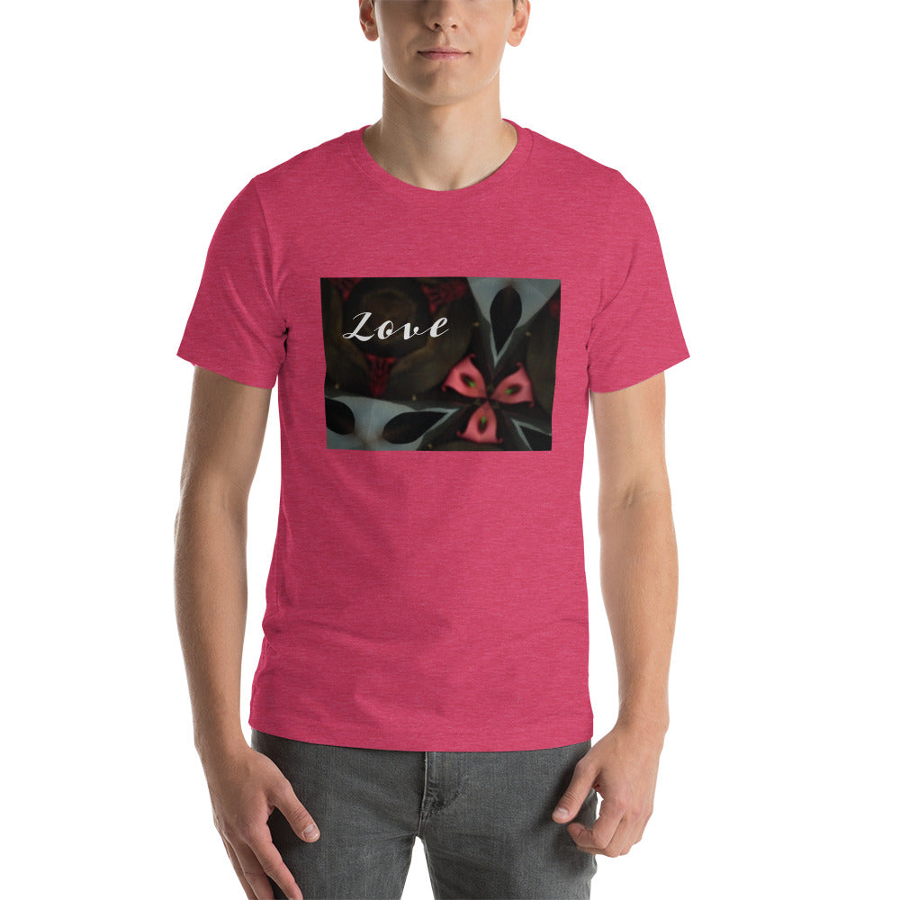 Pink & Black "Love" Short-Sleeve Unisex T-Shirt