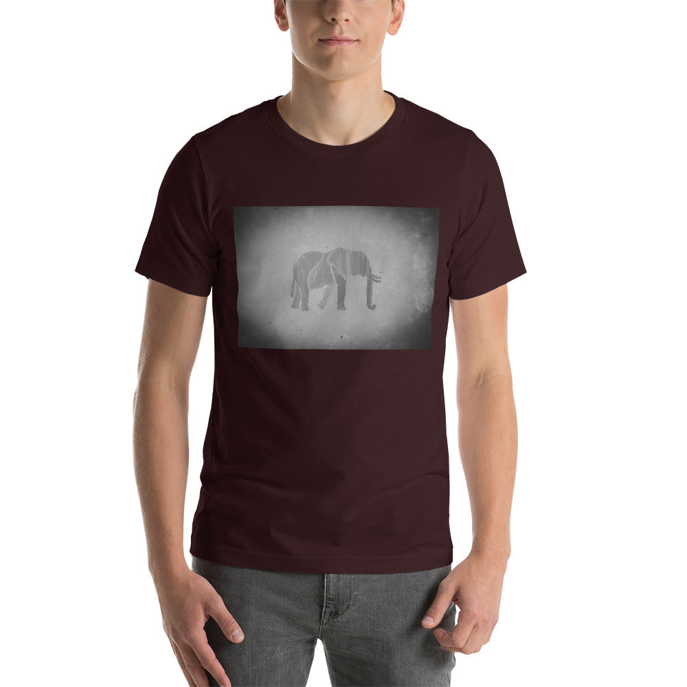 Black and White Elephant Short-Sleeve Unisex T-Shirt