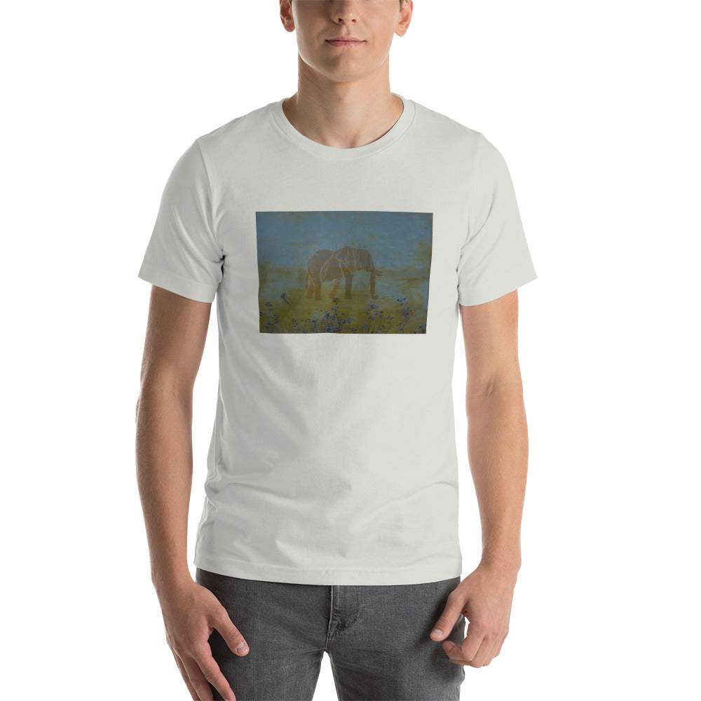 Blue Elephant Design Short-Sleeve Unisex T-Shirt