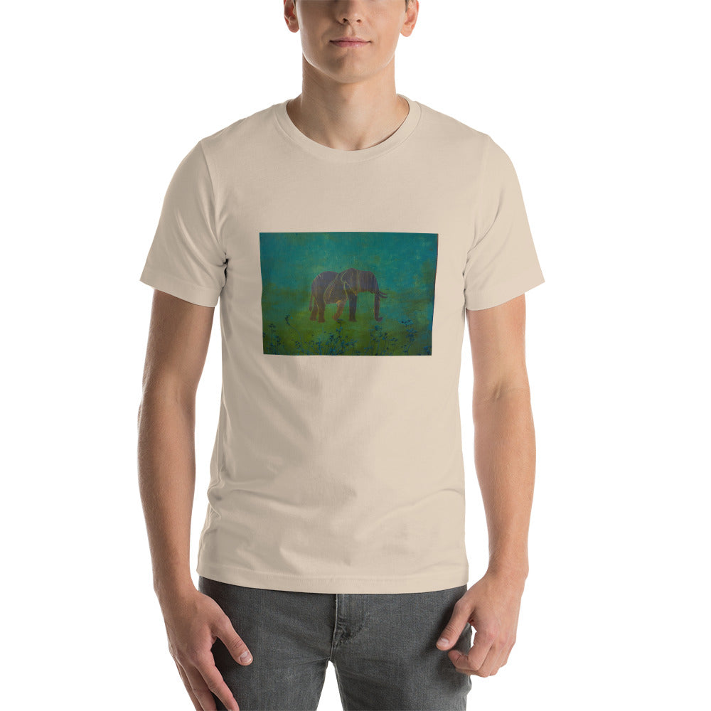 Bluegreen Elephant Design Short-Sleeve Unisex T-Shirt