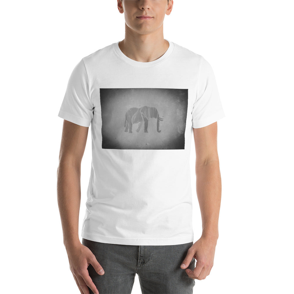 Black and White Elephant Short-Sleeve Unisex T-Shirt