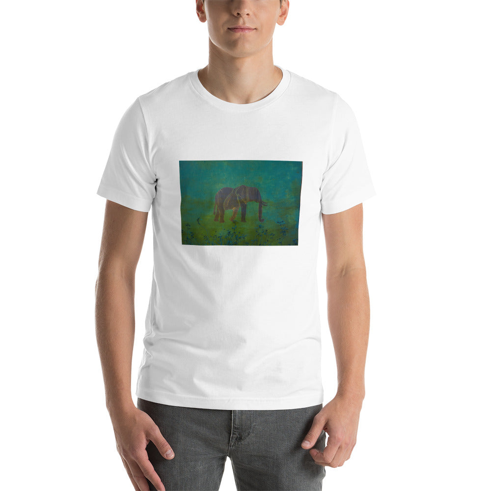 Bluegreen Elephant Design Short-Sleeve Unisex T-Shirt