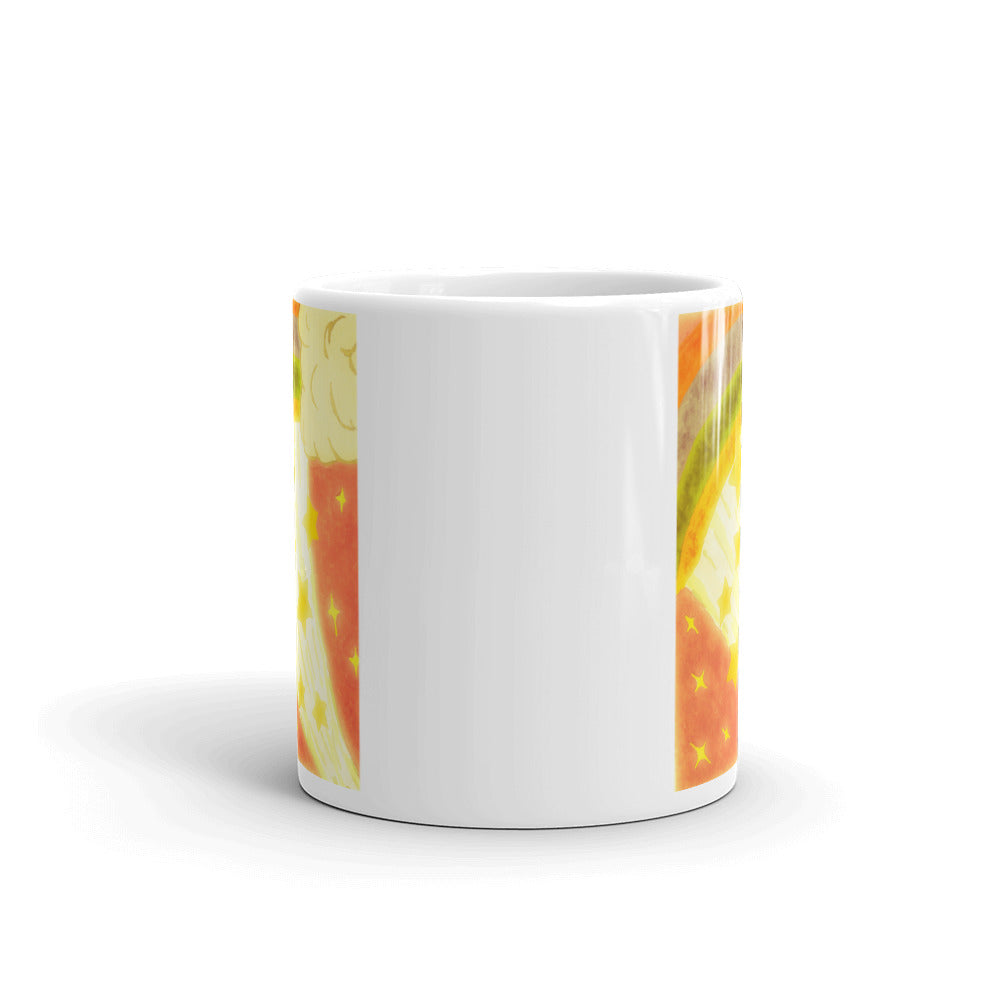 Starberst Bright reg. White glossy mug