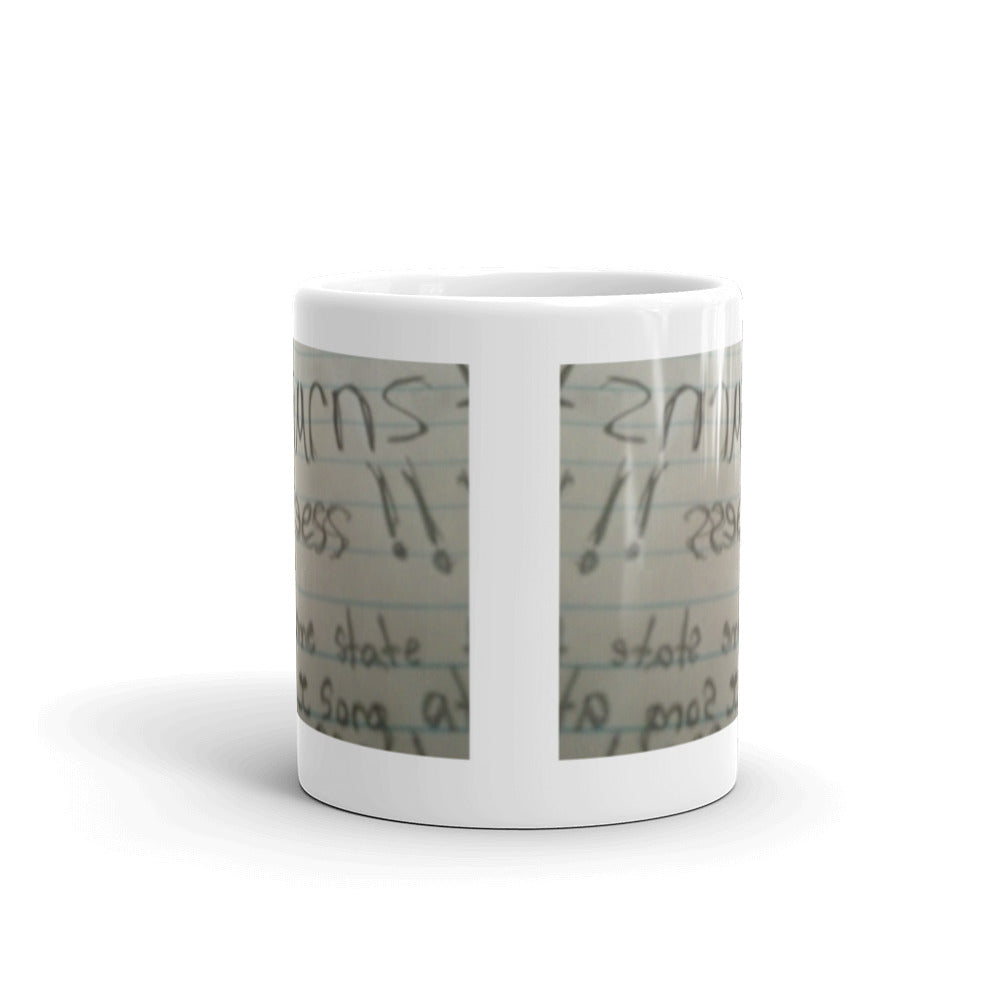 Pencil Mirror White glossy mug