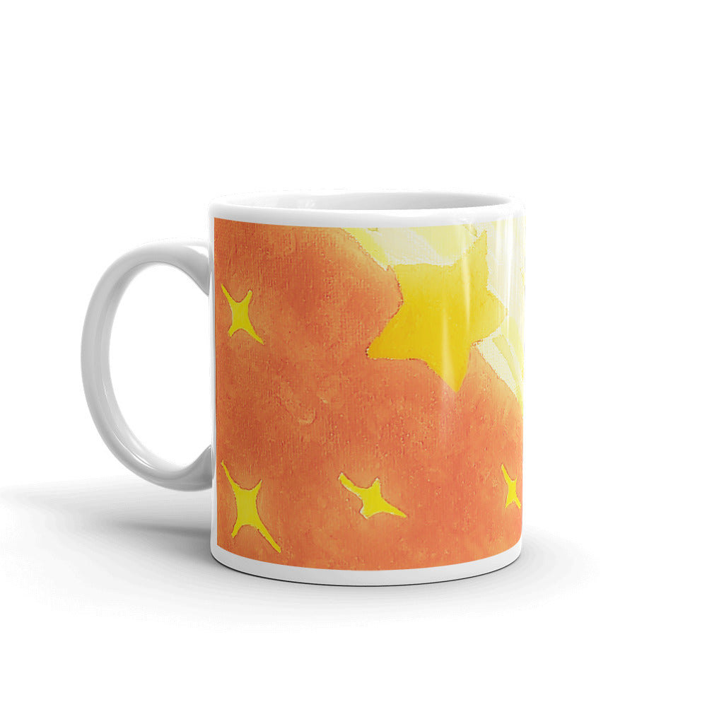 Starberst Bright Wrap White glossy mug