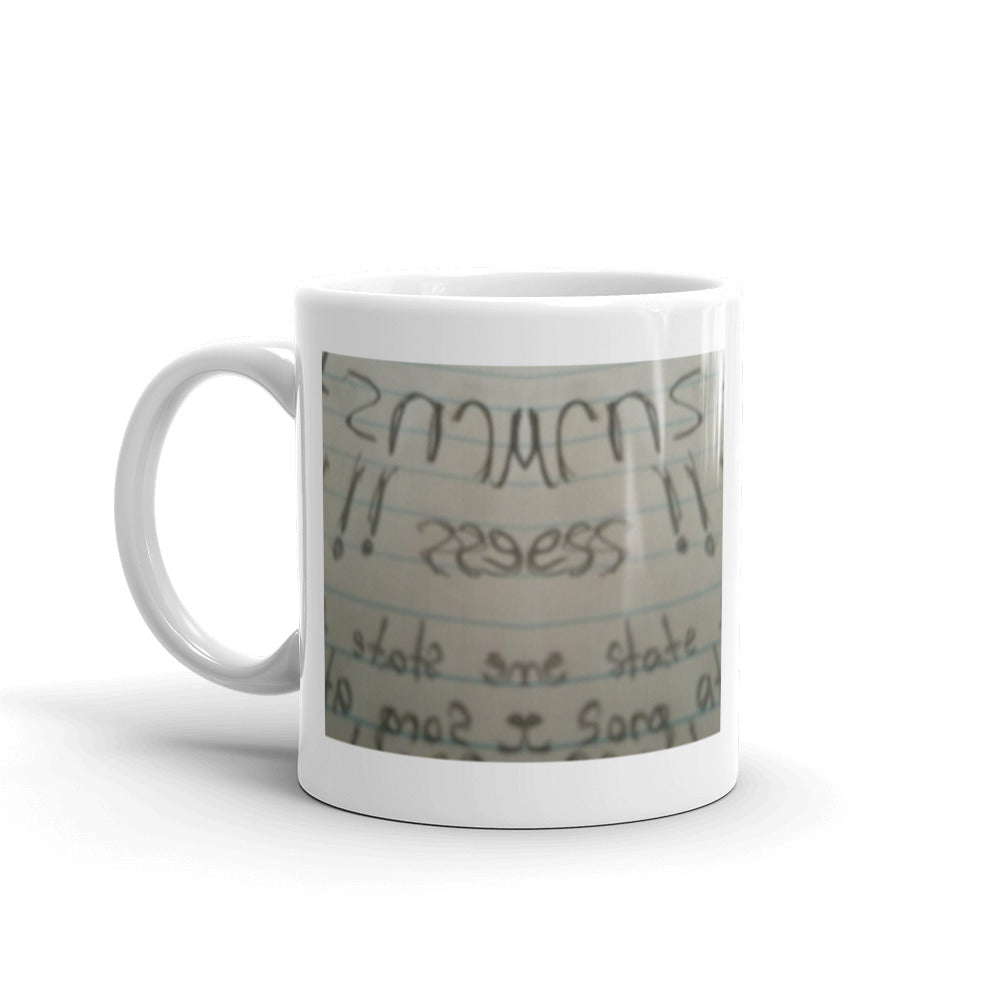 Pencil Mirror White glossy mug