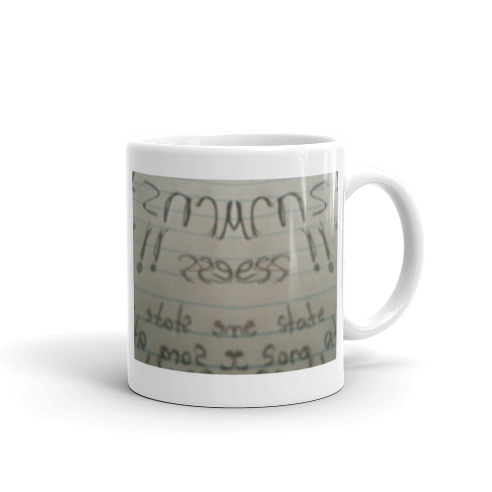 Pencil Mirror White glossy mug