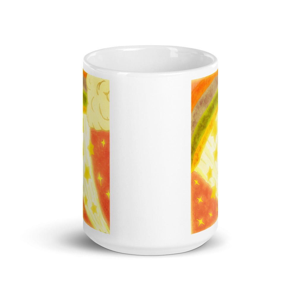 Starberst Bright reg. White glossy mug