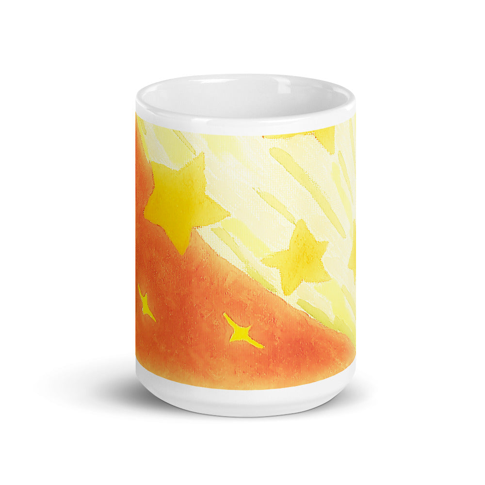 Starberst Bright Wrap White glossy mug