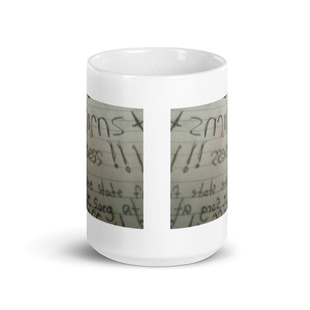 Pencil Mirror White glossy mug