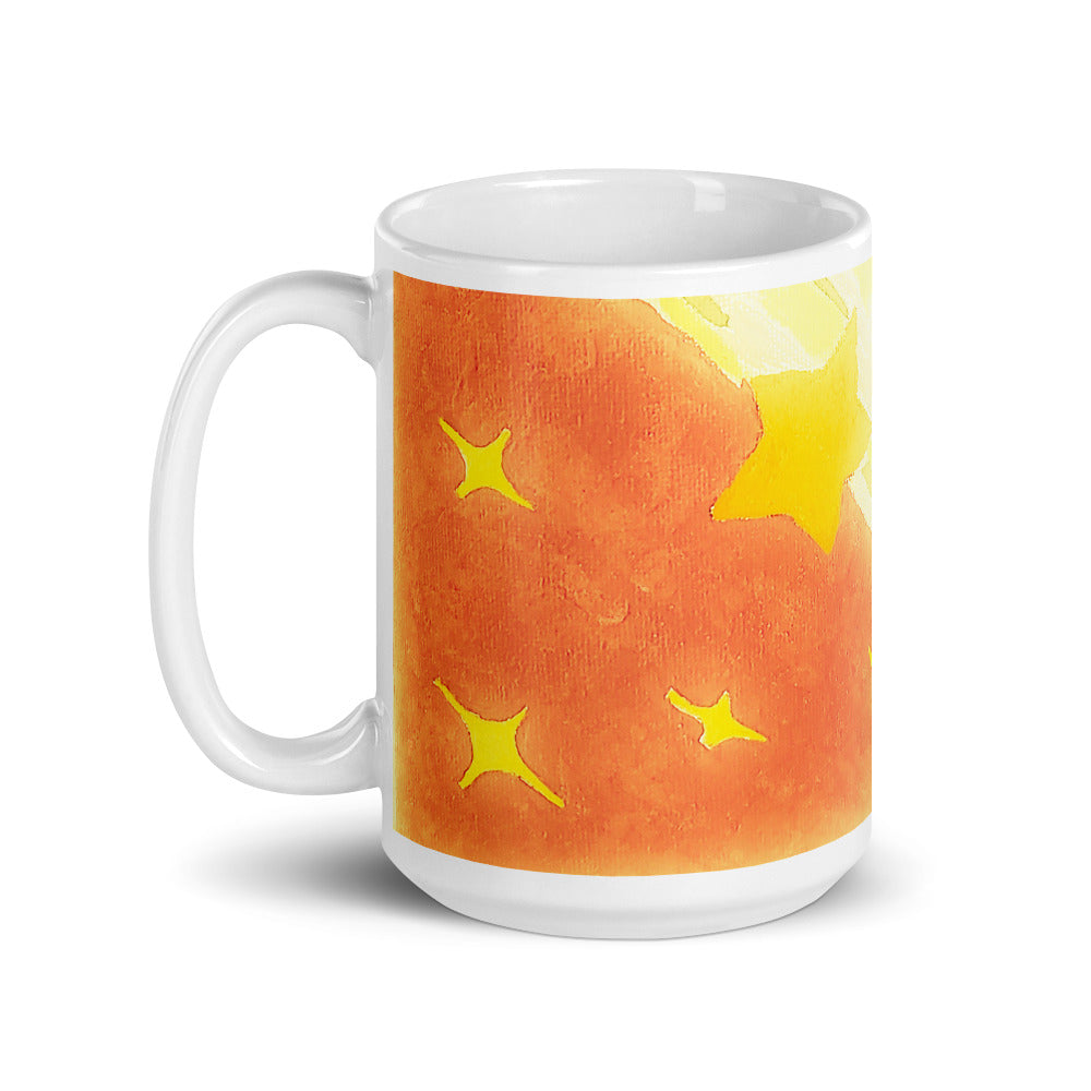 Starberst Bright Wrap White glossy mug