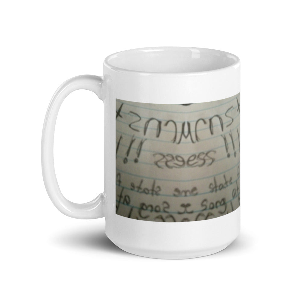 Pencil Mirror White glossy mug