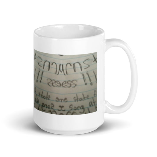 Pencil Mirror White glossy mug