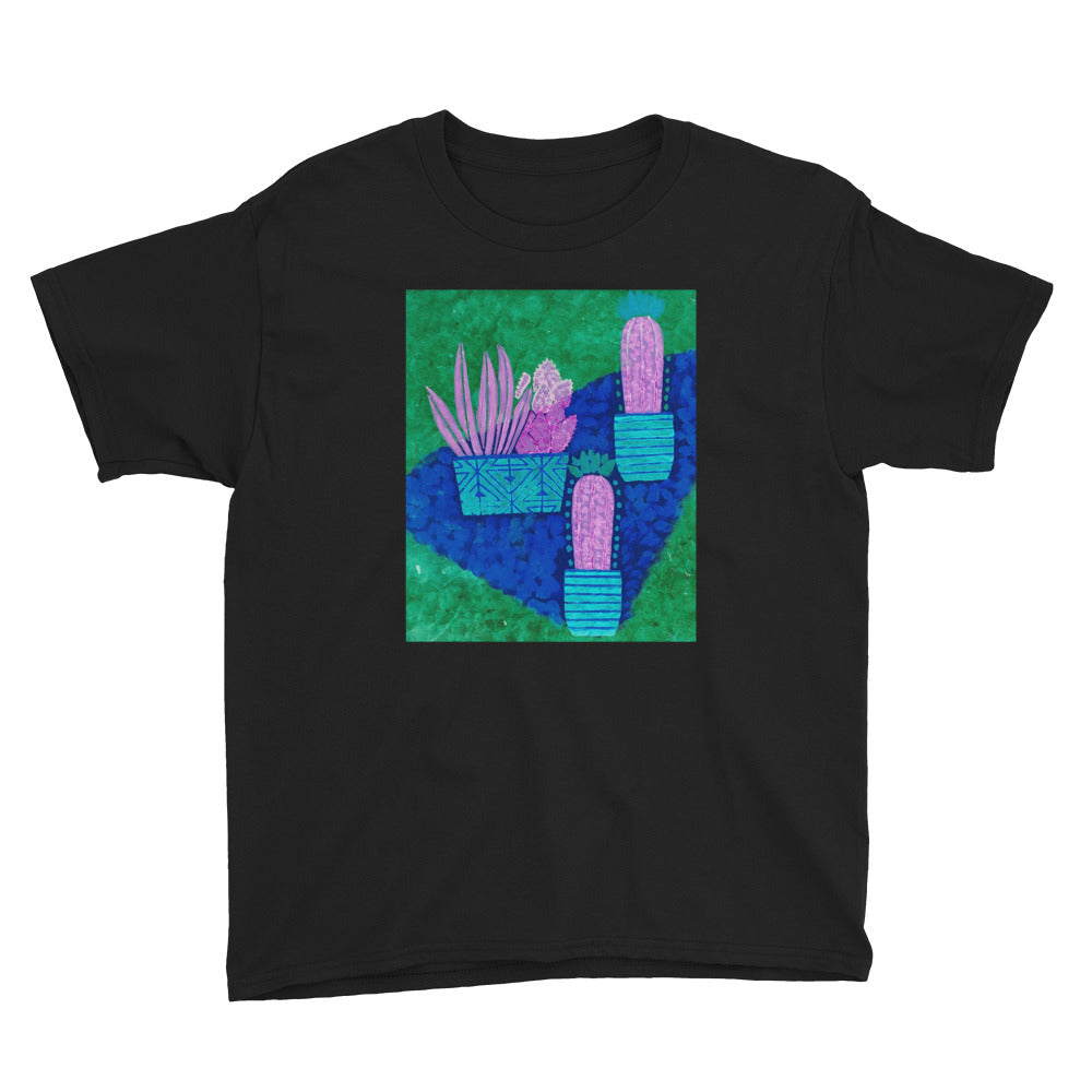 Cacti blue green Youth Short Sleeve T-Shirt