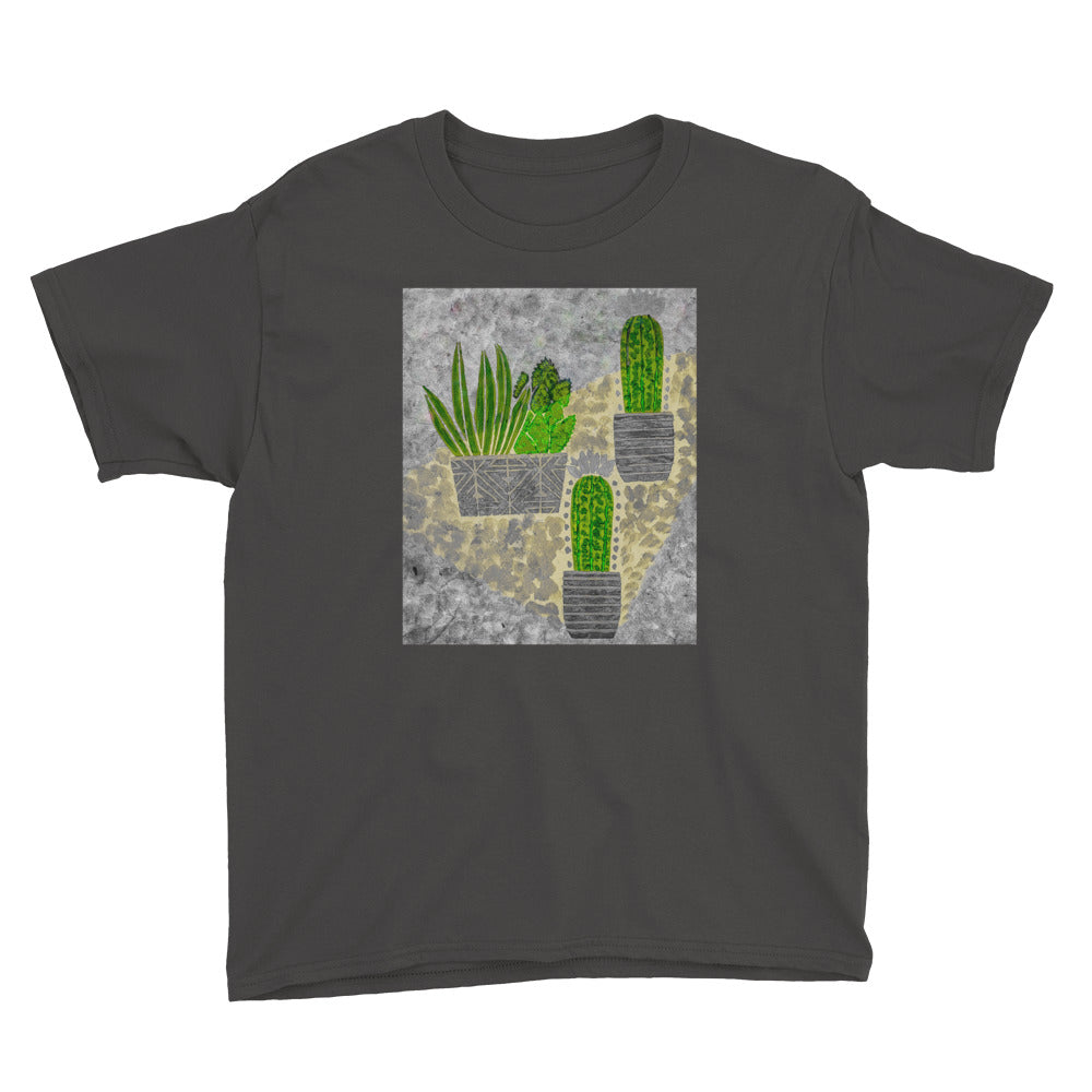 Cacti Grey Youth Short Sleeve T-Shirt