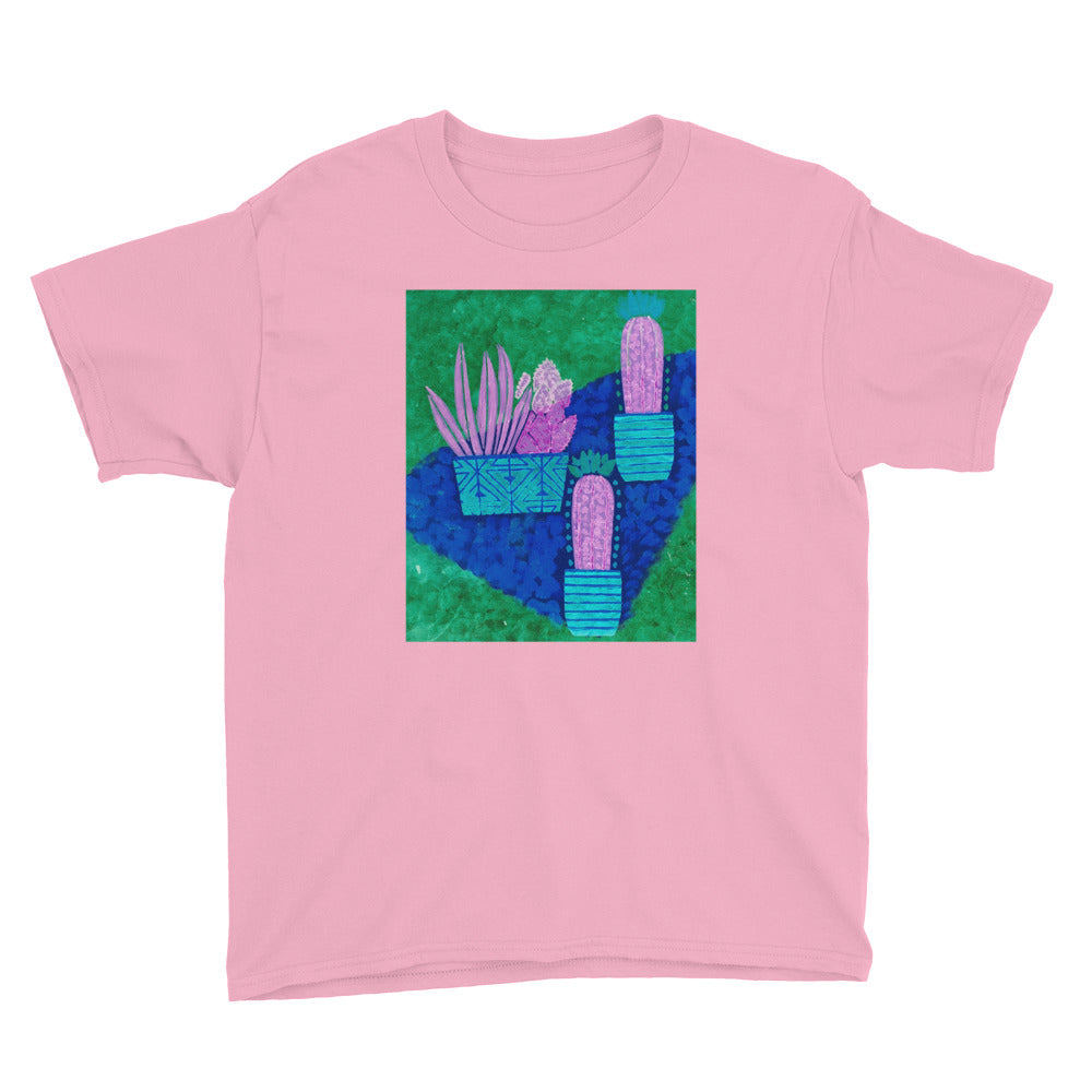 Cacti blue green Youth Short Sleeve T-Shirt