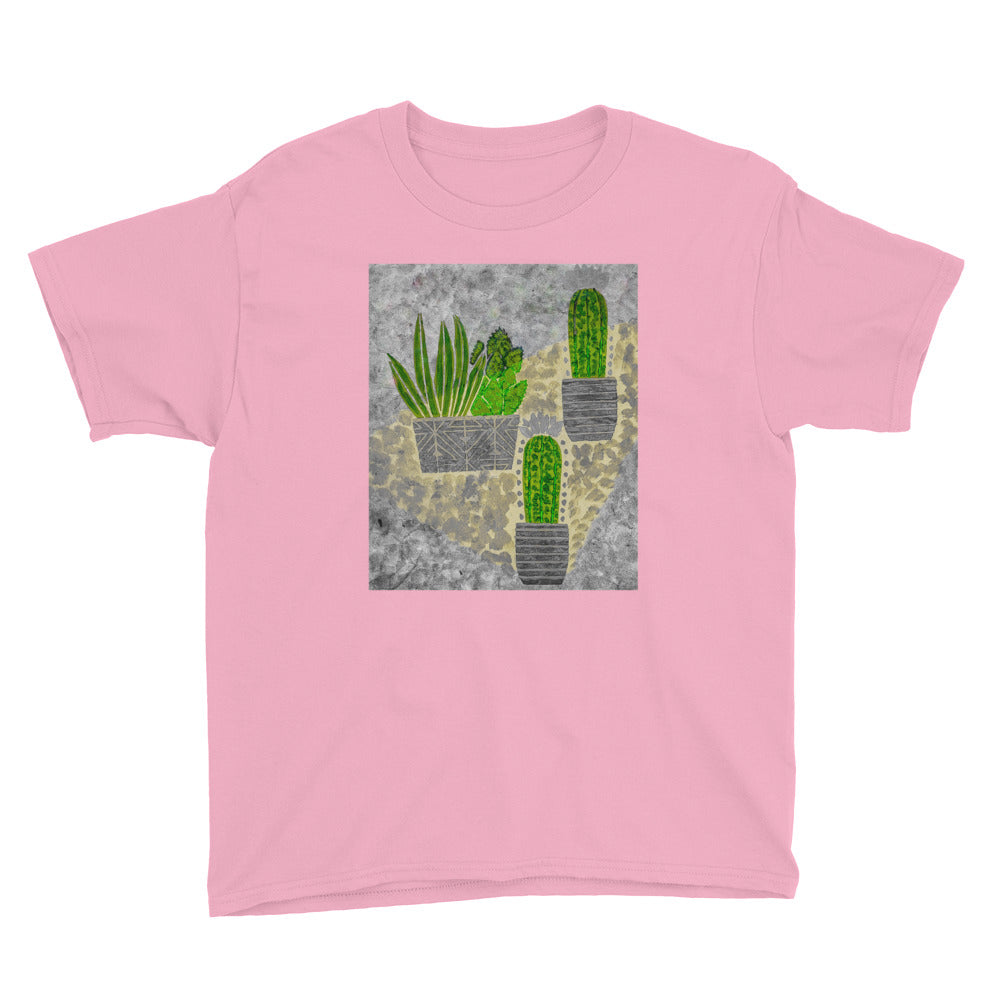 Cacti Grey Youth Short Sleeve T-Shirt