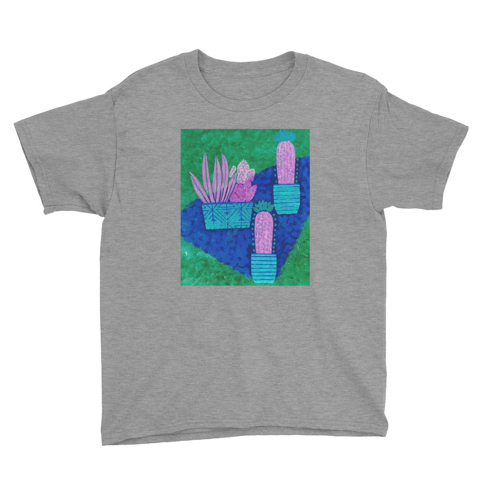 Cacti blue green Youth Short Sleeve T-Shirt