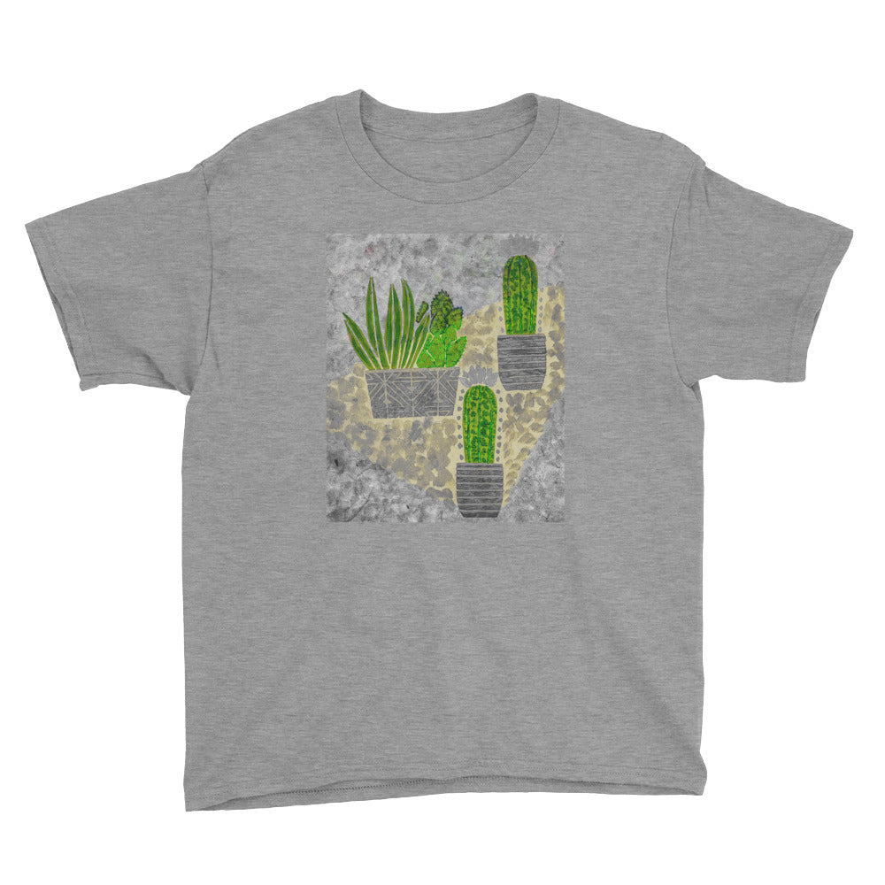 Cacti Grey Youth Short Sleeve T-Shirt