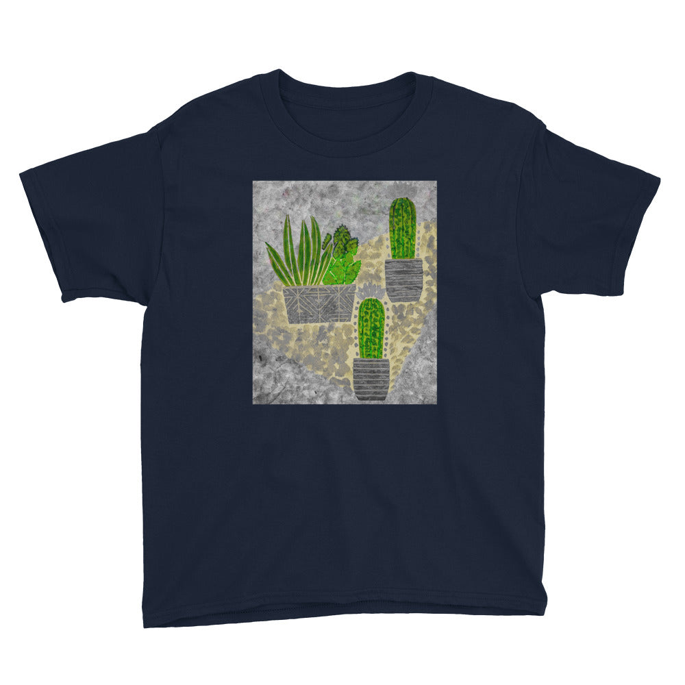 Cacti Grey Youth Short Sleeve T-Shirt