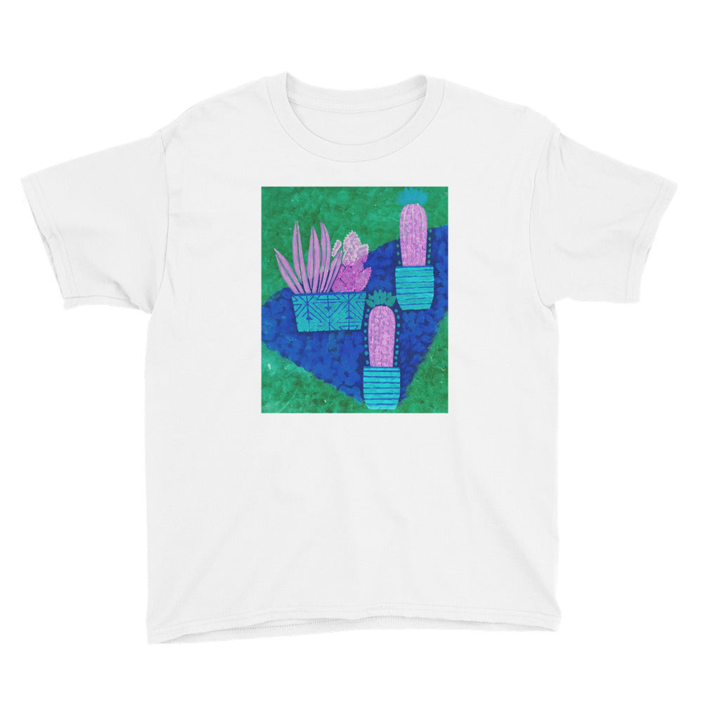 Cacti blue green Youth Short Sleeve T-Shirt