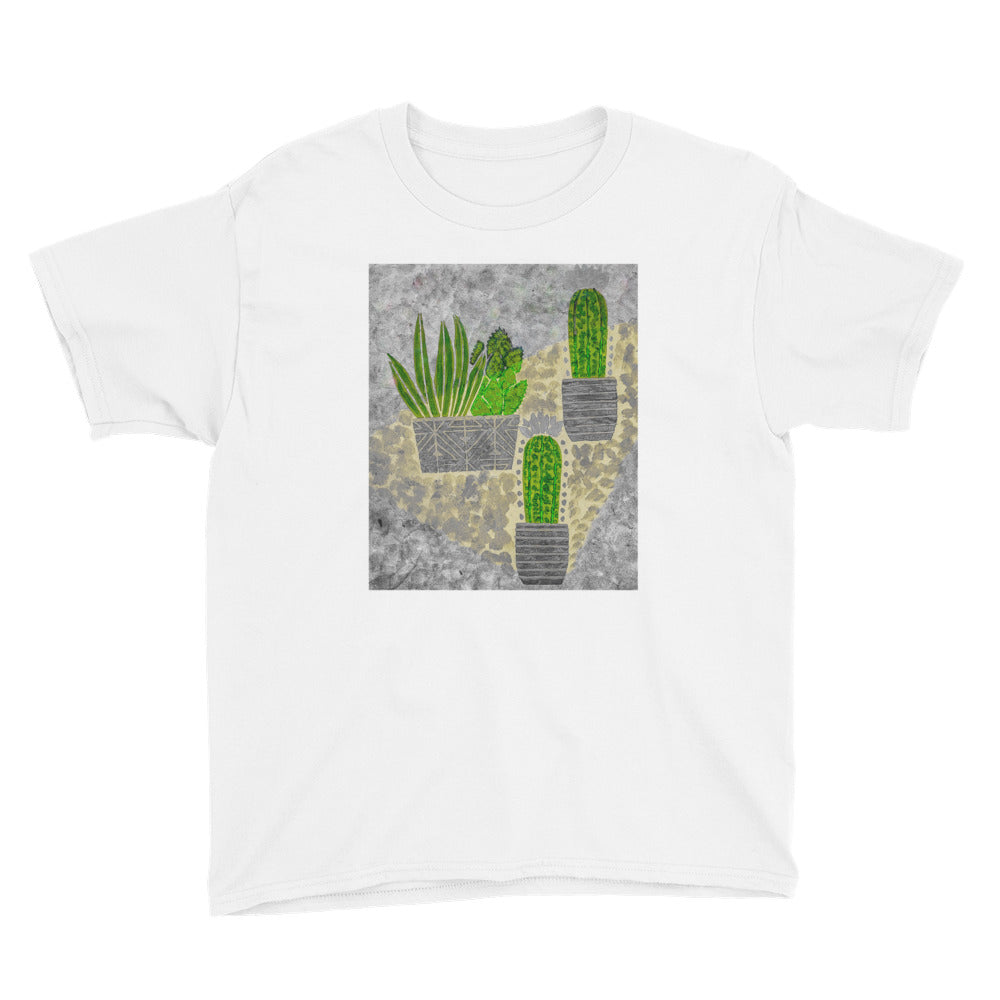 Cacti Grey Youth Short Sleeve T-Shirt