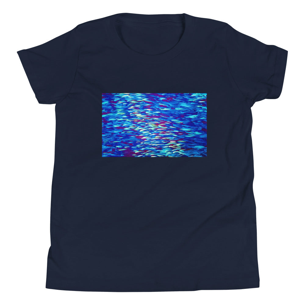 Fish Multicolor Blue Youth Short Sleeve T-Shirt