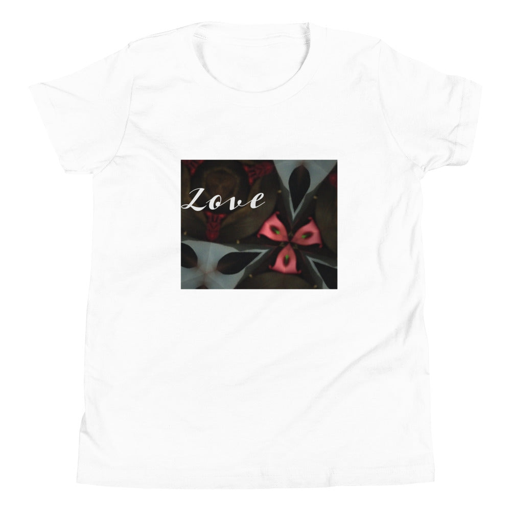 Pink & Black "Love" Youth Short Sleeve T-Shirt